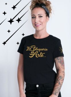 CAMISETA PELUQUERIA ANTIDECO ARTE DORADO