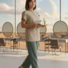 Blusa ZAREL para estética, uñas y spa